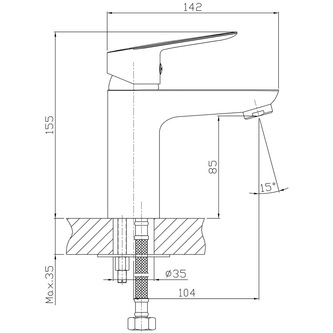 LOTTA Waschtischarmatur, Schwarz matt