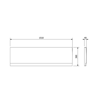 DEEP PLAIN Frontschürze links, 150x36cm, weiß