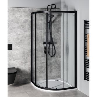 SIGMA SIMPLY BLACK Duschabtrennung Viertelkreis 800x800mm, R550, Klarglas