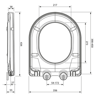 FICHER WC-Sitz, Soft Close, Easy Take, Weiß