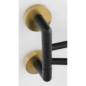 LARISSA Doppelhandtuchhalter ,drehbar, 350mm, Schwarz/Gold matt