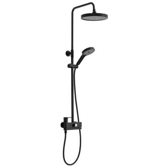 Duschsäule mit Hebelarmatur, schwenkbarer Einlauf, Schwarz matt