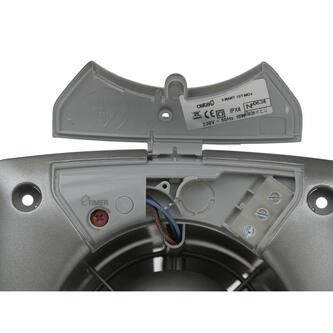 X-MART 10T Axial-Badlüfter mit Zeitschaltuhr, 15W, Rohrl. 100mm, Edelstahl matt