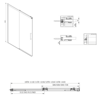 FONDURA Nischentür  1300mm, Klarglas