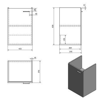 ZOJA Unterschrank 41,5x63x35,5cm, Weiß