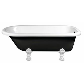 FOXTROT Freistehende Badewanne 170x75x49cm, Füße weiß, schwarz/weiß