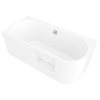 PORTAS Links Badewanne mit Tür, 160x75x60cm, Weiß