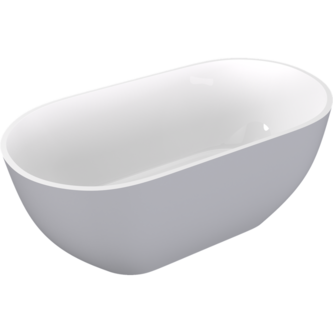 REDUTA Freistehende Badewanne 150x75x58cm, weiß/grau matt