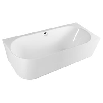 SUSSI R Freistehende Eckwanne, Gussmarmor 150x70x49,5cm, weiß