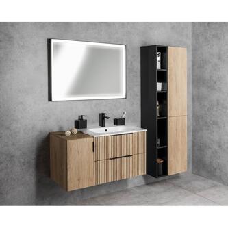 ESPACE Schrank 35x172x32cm, 2x Tür, links/rechts, Eiche Alabama
