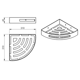 SMART Eckregal, 210x45x210mm, schwarz matt