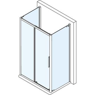 EASY LINE Duschkabine drei Wände 1100x900mm, L/R Variante, glas Brick
