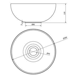 MINOR Betonwaschbecken zum Aufsetzen, Durchmesser 26cm, Sand