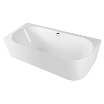 SUSSI L Freistehende Eckwanne, Gussmarmor 170x70x49,5cm, Weiß