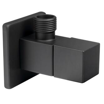 Eck-Kugelventil 1/2"x3/8", Quadratisch, Schwarz matt