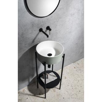 THIN Waschtisch für Arbeitsplatte Ø38 cm, grün/Weiß matt