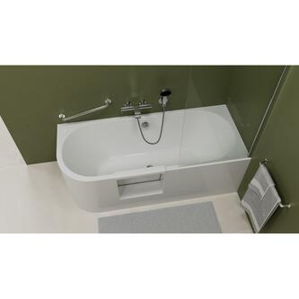 PORTAS Rechts Badewanne mit Tür, 170x75x60cm, Weiß