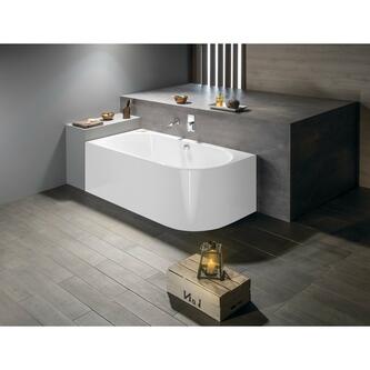 VIVA L MONOLITH asymmetrische Badewanne 170x75x60cm, links, weiß