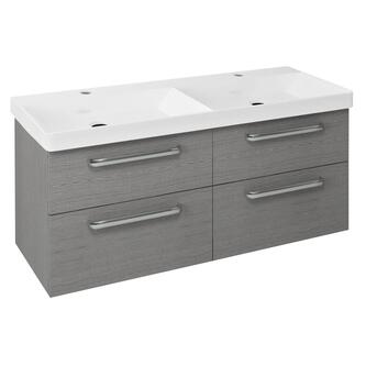 THEIA Doppelunterschrank 116x50x44,2cm, 4xSchublade, Silbereiche
