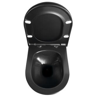 AVVA Hänge-WC, spülrandlos, 35,5x53cm, schwarz matt