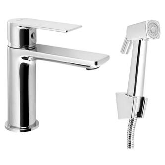 Waschtischarmatur mit WC-Handbrause, Chrom