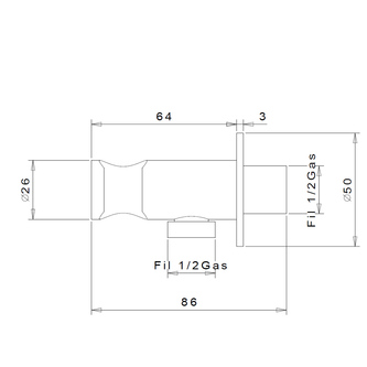 Wandanschlußbogen mit Brausehalter rund, fest, Chrom