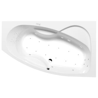 MAMBA R Whirlpool-Badewanne, 170x100x44cm, Highline Hydro-Air, Chrom