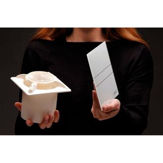 E-100 GTH axial Badventilator mit Automat, 8W, Rohrleitung 100mm, silber