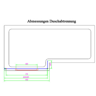 Raumsparwanne SYNA 150x85/70 cm rechts, mit Wannenträger und Duschkabine