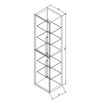 THEIA Hochschrank 35x138x29,3cm, links/rechts, Silbereiche