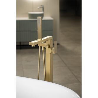 CUBEMIX Freistehende Wannenarmatur, Gold matt