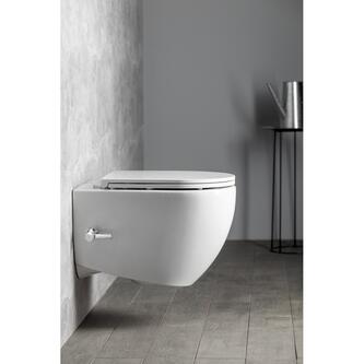 INFINITY CLEANWASH Hänge-WC inkl. Armatur und Bidetbrause, spülrandlos,36,5x53cm, weiss