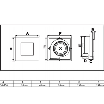 TECTO Deckenventilator axial, 20W, Rohr 100mm, Weiß