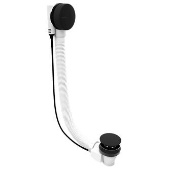 Ablaufgarnitur mit Bowden, Länge 800mm, Stopfen 72mm, Schwarz matt