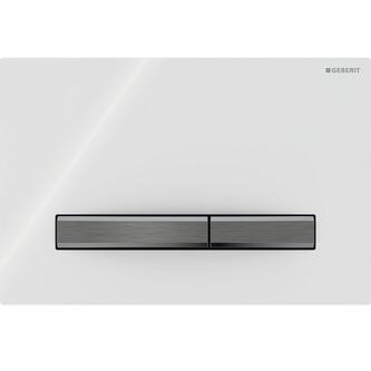 GEBERIT SIGMA50 Dual Betätigungsplatte, weiss/Chrome schwarz