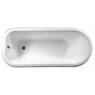 FOXTROT freistehende Badewanne schwarz/weiß, 170x75x49cm, Füße Chrom