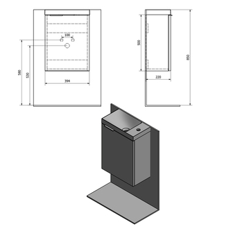 Badmöbelset LATUS X 40, Silbereiche
