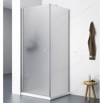PILOT Duschkabine, 700x700 mm, mit Drehtür, Brick Glas