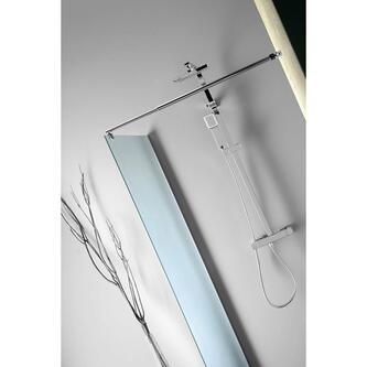 WALK-IN Glaswand (Dekorglas) mit Stütze, 1-teilig, 1100 mm