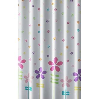 Duschvorhang 180x180cm, Polyester, blumenfarben