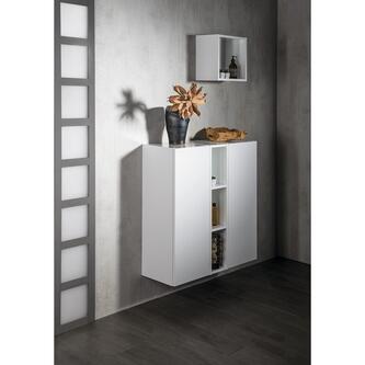 ESPACE Schrank 35x94x32cm, 1x Tür, links/rechts, Silbereiche