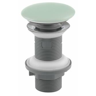Ablaufgarnitur 5/4“ click-clack, Keramik Stopfen, H.20-70mm, grün Mint