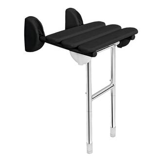 HANDICAP Duschklappsitz mit Stütze, 38x36cm, Schwarz
