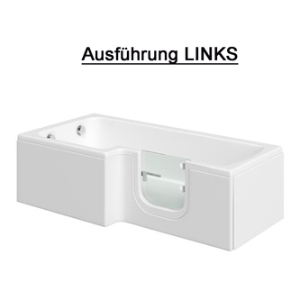 Solarna 170x85/70cm Badewanne mit Tür/Seniorenbadewanne, Links