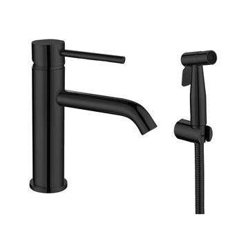 RHAPSODY Waschtischarmatur mit WC-Handbrause, Schwarz