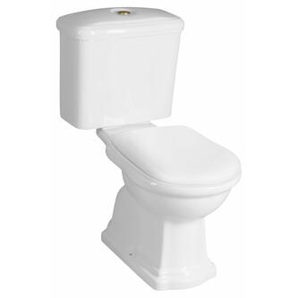 RETRO Kombi-WC, Abgang senkrecht, weiß-bronze