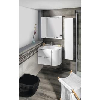 PULSE Gussmarmor-Waschtisch 75x45cm, links, weiß