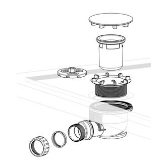 Duschwannensiphon, Durch. 90mm, DN40, Schwarz matt Abdeckung
