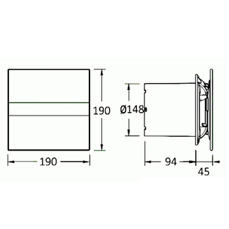 E-150 GTH Axial-Badlüfter mit Timer, 21W, Rohrleitung 150mm, weiß
