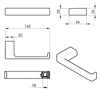 PIRENEI Toilettenpapierhalter, gun metal